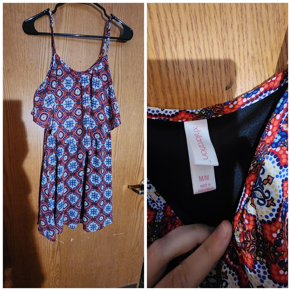 Xhilaration Red and Blue Patterned Sundress